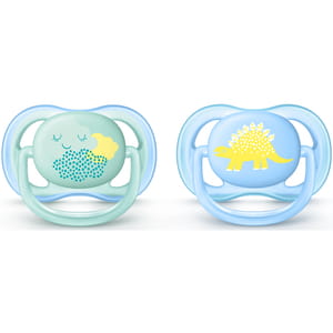 Пустушка силіконова ортодонтична AVENT (Авент) SCF 344/20 Ultra Air з декором для хлопчиків від 0 до 6 місяців 2 шт