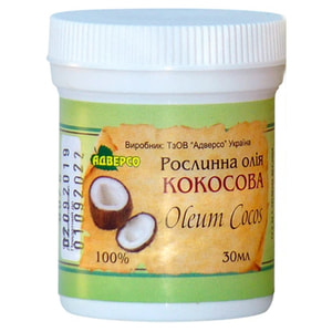 Масло косметическое Адверсо Кокосовое твердое 30 мл