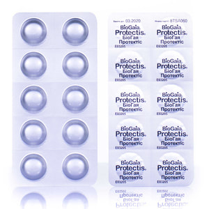 Таблетки для регулирования микрофлоры кишечника Биогая Протектис для детей с 3-х лет 2 блистера по 10 шт