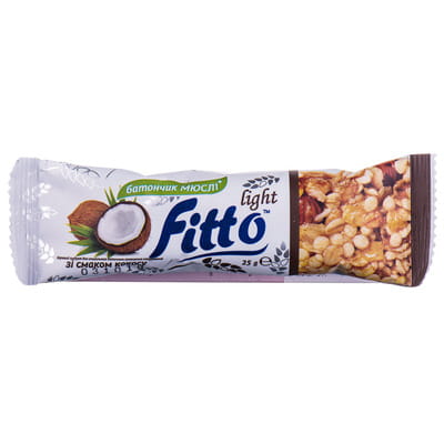 Батончик-мюслі Fitto light (Фіто лайт) З кокосовою стружкою 25 г