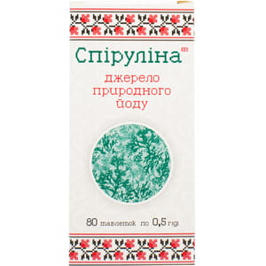 Спирулина таблетки источник природного йода упаковка 80 шт