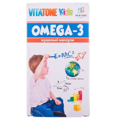Капсулы жевательные Vitatone Kids (Витатон Кидс) Омега-3 для детей с витамином С и витаминов Д3 со вкусом тутти-фрути 30 шт
