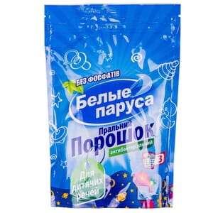 Порошок стиральный БЕЛЫЕ ПАРУСА для детских вещей антибактериальный дой-пак 400 г