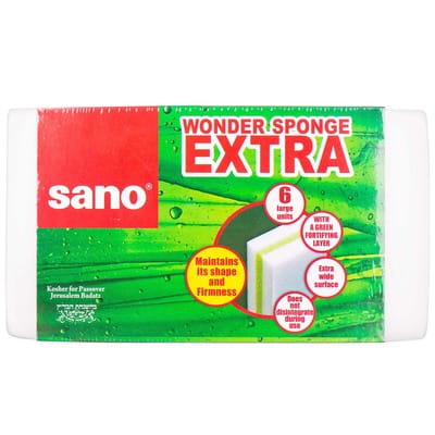 Губка многофункциональная SANO (Сано) Sushi для легкого и долгого использования с дополнительным крепким зеленым слоем 1 шт