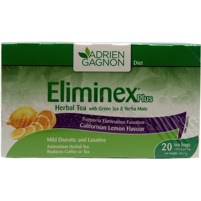 Элиминекс плюс чай травяной с ароматом Калифорнийского лимона диетическая добавка для контроля и снижения веса в пакетах по 1, 835 г 20 шт