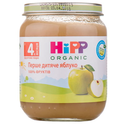 Пюре фруктове дитяче HIPP (Хіпп) Перше дитяче яблуко з 4-х місяців 125 г