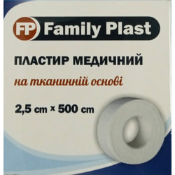 Пластырь Family Plast (Фемели Пласт) медицинский на тканевой основе размер 2,5 см х 500 см 1 шт