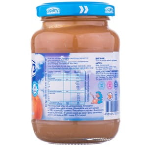 Пюре фруктовое детское КАРАПУЗ Яблоко и персик с сахаром с 4-х месяцев 200 г