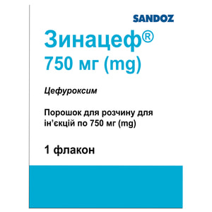 Зинацеф пор. д/р-ну д/ін. 750мг фл. №1