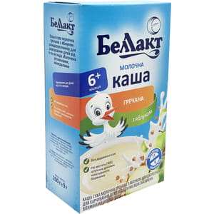 Каша молочная детская Беллакт Гречневая с яблоком с 6-ти месяцев 200 г
