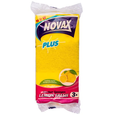 Губки кухонные NOVAX (Новакс) Plus ароматизированные 3 шт