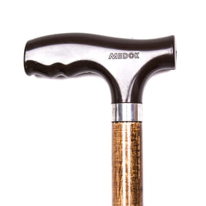 Трость деревянная нерегулируемая по высоте с пластиковой ручкой и декоративными элементами MED-01-006 MEDOK
