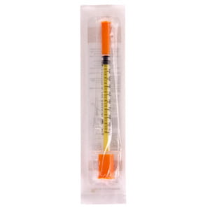 Шприц 1 мл инъекционный одноразовый трехкомпонентный инсулиновый  U-100 стерильный с иглой несъемной 30G (0,3 мм x 13 мм) Alexpharm (Алексфарм)