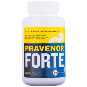 Правенор форте капсулы для профилактики и комплексного лечения предстательной железы банка 60 шт