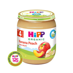 Пюре фруктовое детское HIPP (Хипп) Банан и персик 125 г
