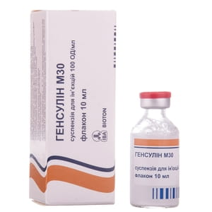 Генсулин М30 сусп. д/ин. 100 ЕД/мл фл. 10мл №1