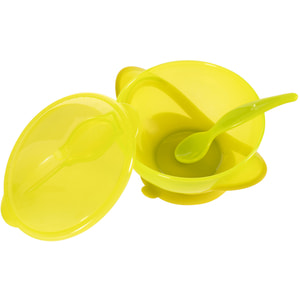 Тарелка на присоске детская BABY TEAM (Беби Тим) артикул 6002 с крышкой и ложкой 290 мл