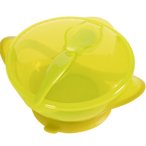 Тарелка на присоске детская BABY TEAM (Беби Тим) артикул 6002 с крышкой и ложкой 290 мл