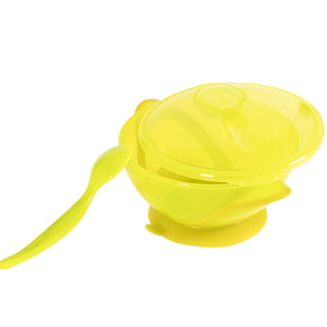 Тарелка на присоске детская BABY TEAM (Беби Тим) артикул 6002 с крышкой и ложкой 290 мл