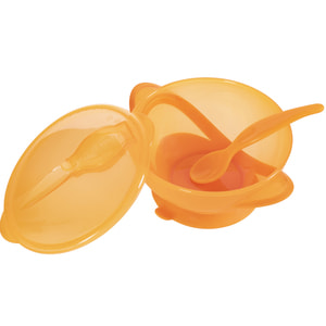 Тарелка на присоске детская BABY TEAM (Беби Тим) артикул 6002 с крышкой и ложкой 290 мл