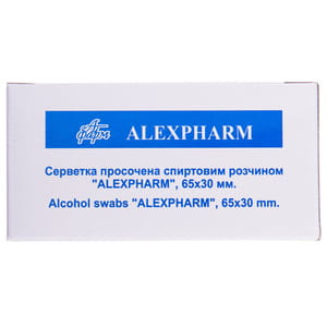Салфетка из нетканого материала со спиртовой пропиткой размер 65мм х 30мм 100 шт Alexpharm