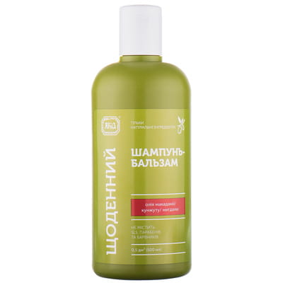 Шампунь-бальзам для волос ЯКА Зеленая серия для ежедневного использования с маслом макадамии, кунжута и миндаля 500 мл