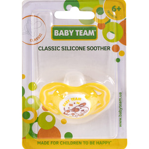 Пустышка силиконовая детская BABY TEAM (Беби Тим) артикул 3014 классическая с 6 месяцев 1 шт