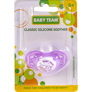 Пустышка силиконовая детская BABY TEAM (Беби Тим) артикул 3014 классическая с 6 месяцев 1 шт