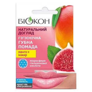 Помада губная гигиеническая БИОКОН Натуральный уход Манго и инжир 4,6г