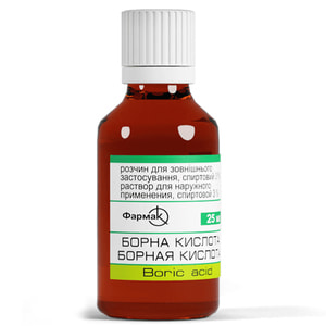 Борної кислоти р-н спиртовий  25 мл.