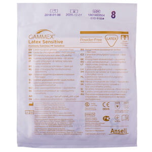 Рукавички хірургічні стерильні латексні неприпудренні Gammex (Гамекс) Latex Sensitive розмір 8 1 пара