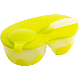 Тарілка дитяча BABY TEAM (Беби Тим) артикул 6003 двосекційна з ложкою та кришкою 330 мл