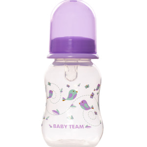 Бутылочка для кормления детская BABY TEAM (Беби Тим) артикул 1111 с силиконовой соской фигурная с 0 месяцев 125 мл