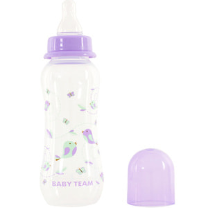 Бутылочка для кормления детская BABY TEAM (Беби Тим) артикул 1121 с силиконовой соской с 0 месяцев 250 мл