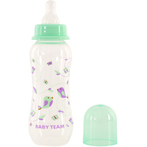 Бутылочка для кормления детская BABY TEAM (Беби Тим) артикул 1121 с силиконовой соской с 0 месяцев 250 мл