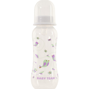 Бутылочка для кормления детская BABY TEAM (Беби Тим) артикул 1121 с силиконовой соской с 0 месяцев 250 мл