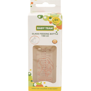 Бутылочка для кормления детская BABY TEAM (Беби Тим) артикул 1210 стеклянная с 0 месяцев 150 мл