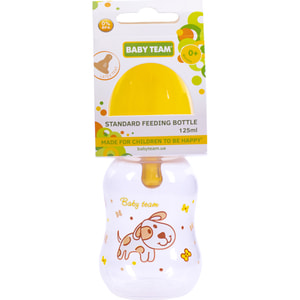 Бутылочка для кормления детская BABY TEAM (Беби Тим) артикул 1300 с латексной соской с 0 месяцев 125 мл
