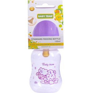 Бутылочка для кормления детская BABY TEAM (Беби Тим) артикул 1300 с латексной соской с 0 месяцев 125 мл