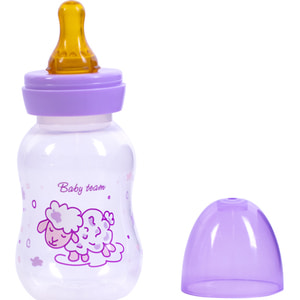 Бутылочка для кормления детская BABY TEAM (Беби Тим) артикул 1300 с латексной соской с 0 месяцев 125 мл