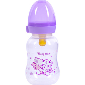 Бутылочка для кормления детская BABY TEAM (Беби Тим) артикул 1300 с латексной соской с 0 месяцев 125 мл