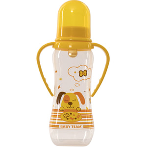 Бутылочка для кормления детская BABY TEAM (Беби Тим) артикул 1311 с латексной соской и ручками с 0 месяцев 250 мл