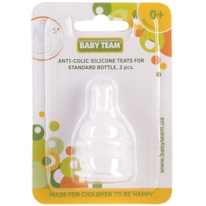 Соска силиконовая детская BABY TEAM (Беби Тим) артикул 2010 антиколиковая с 0 месяцев 2 шт