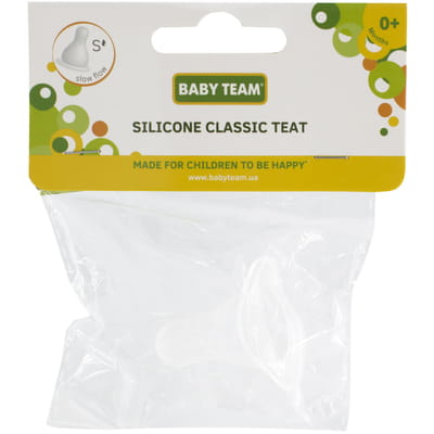 Соска силиконовая детская BABY TEAM (Беби Тим) артикул 2200 классическая медленный поток с 0 месяцев 1 шт