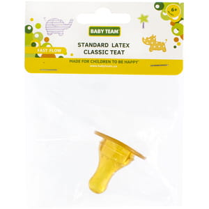 Соска латексная детская BABY TEAM (Беби Тим) артикул 2305 классическая быстрый поток с 6 месяцев 1 шт