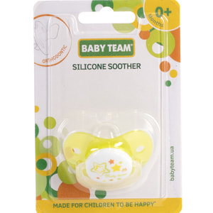 Пустышка силиконовая детская BABY TEAM (Беби Тим) артикул 3001 ортодонтическая с 0 месяцев цвет в ассортименте 1 шт