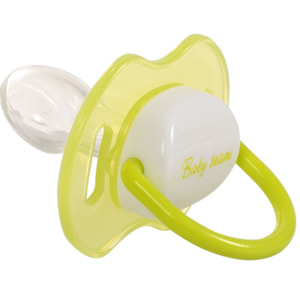 Пустышка силиконовая детская BABY TEAM (Беби Тим) артикул 3008 ортодонтическая с колпачком и кольцом что светится ночью 1 шт