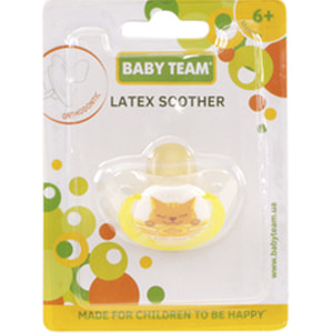 Пустышка латексная детская BABY TEAM (Беби Тим) артикул 3202 ортодонтическая с 6 месяцев 1 шт