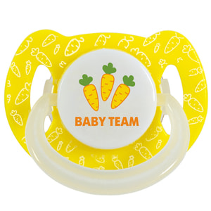 Пустушка латексна дитяча BABY TEAM (Беби Тим) артикул 3225 вишнеподібної форми з ковпачком та кільцем, що світиться вночі з 6 місяців 1 шт