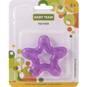 Прорезыватель водный детский BABY TEAM (Беби Тим) артикул 4005 Звездочка/сердечко с 4-х месяцев 1 шт